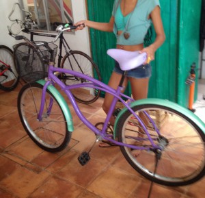 purple beach cruiser